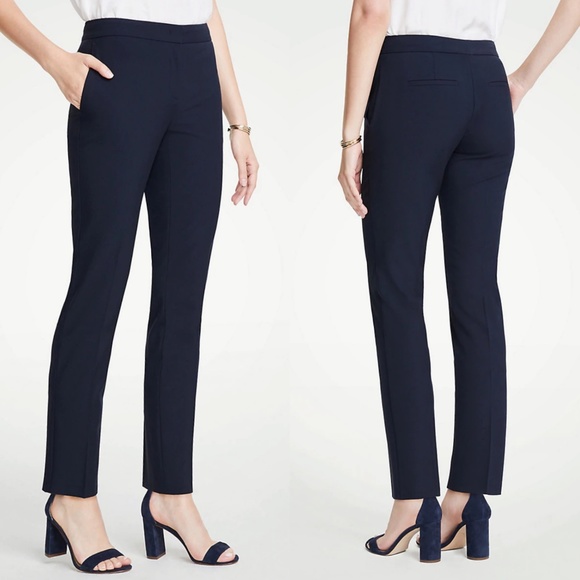 Ann Taylor The Ankle Pant Slim Trouser in Blue Dot - Picture 1 of 5